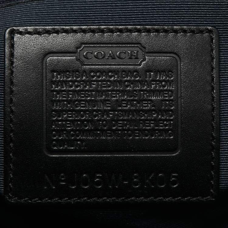 Pre Owned Coach Black Signature Canvas and Leather Boston Bag