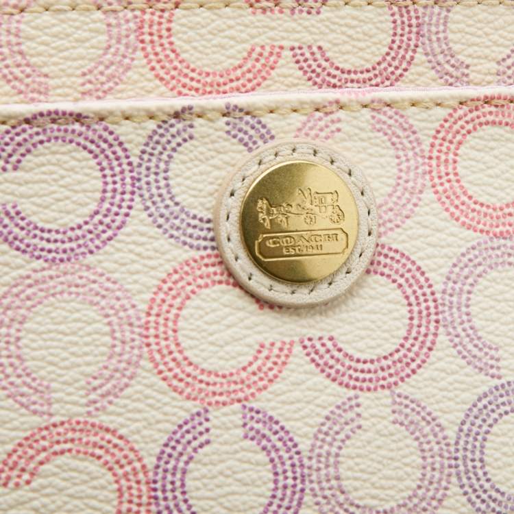 Pre Owned Coach Multicolor Coated Canvas Clutch Bag