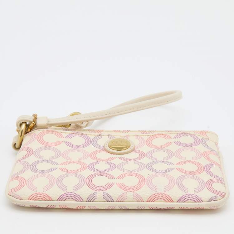 Pre Owned Coach Multicolor Coated Canvas Clutch Bag