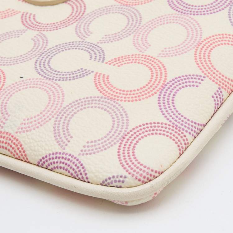 Pre Owned Coach Multicolor Coated Canvas Clutch Bag