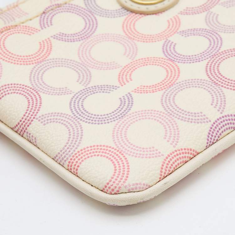 Pre Owned Coach Multicolor Coated Canvas Clutch Bag