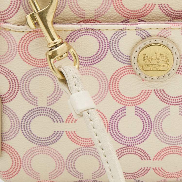 Pre Owned Coach Multicolor Coated Canvas Clutch Bag