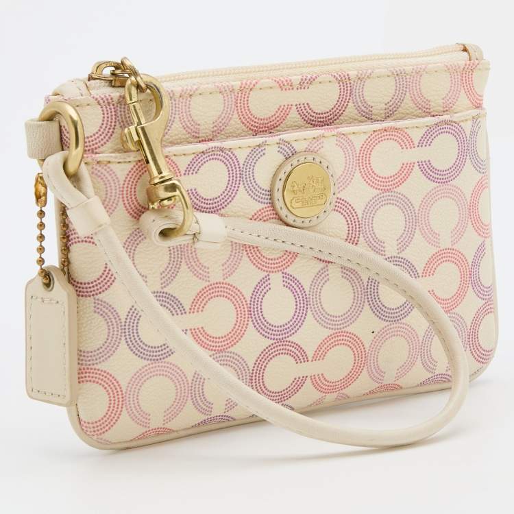 Pre Owned Coach Multicolor Coated Canvas Clutch Bag