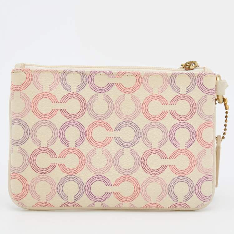 Pre Owned Coach Multicolor Coated Canvas Clutch Bag