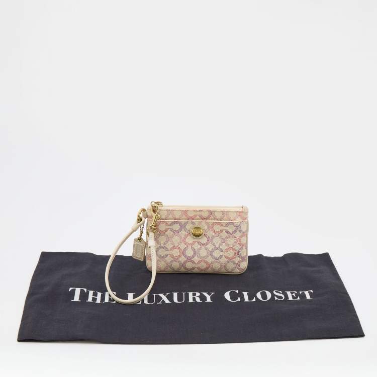 Pre Owned Coach Multicolor Coated Canvas Clutch Bag
