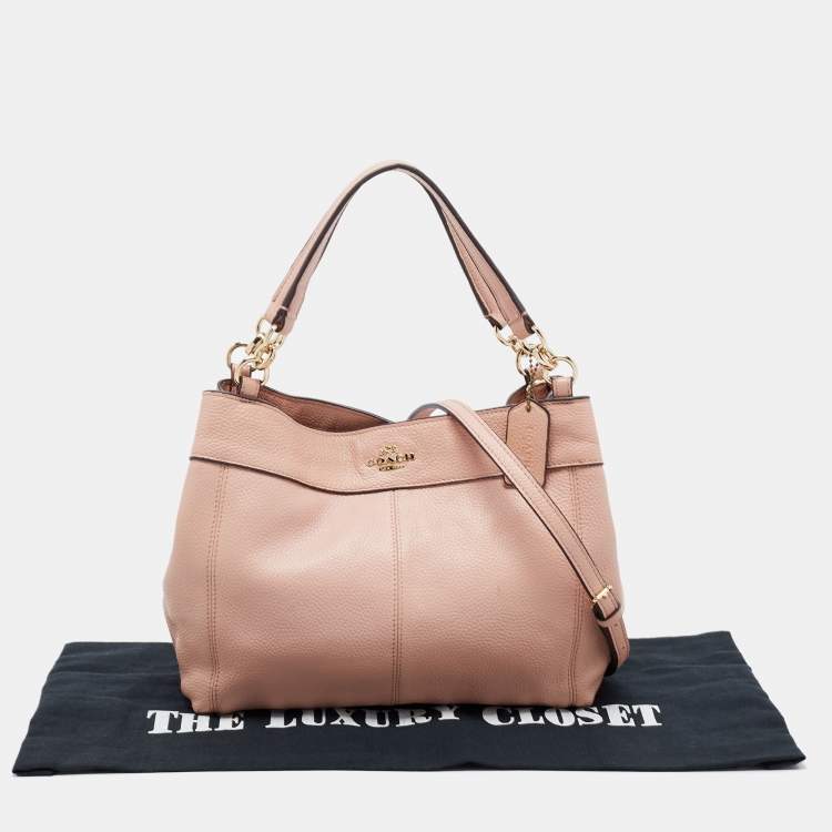 Pre Owned Coach Pink Pebbled Leather Lexy Tote