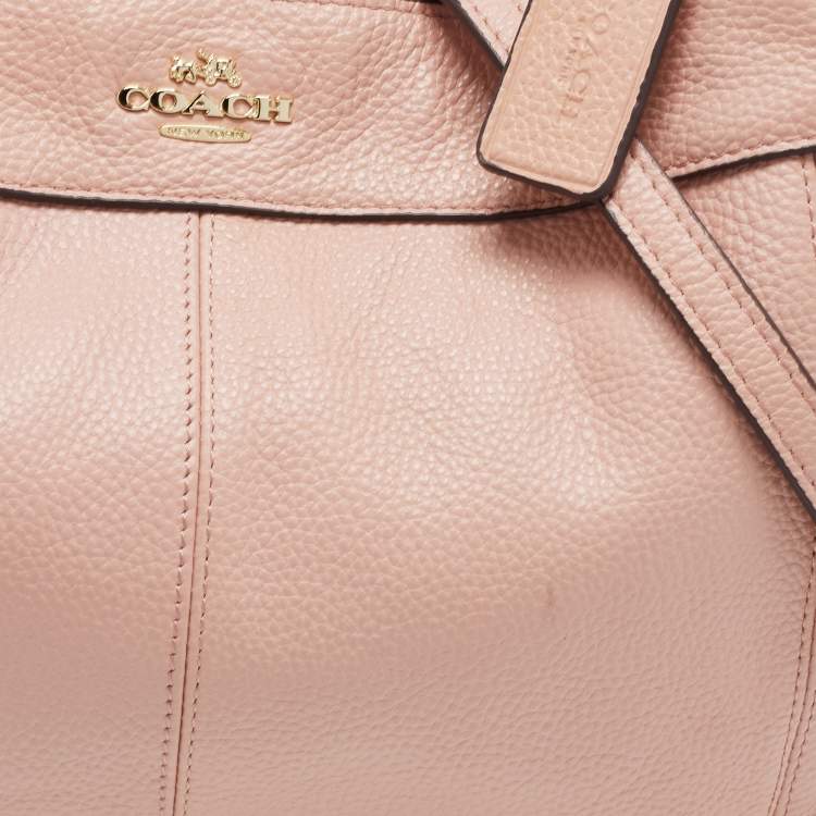 Pre Owned Coach Pink Pebbled Leather Lexy Tote