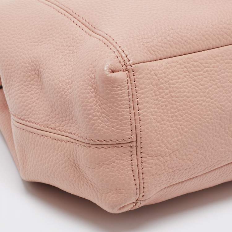Pre Owned Coach Pink Pebbled Leather Lexy Tote