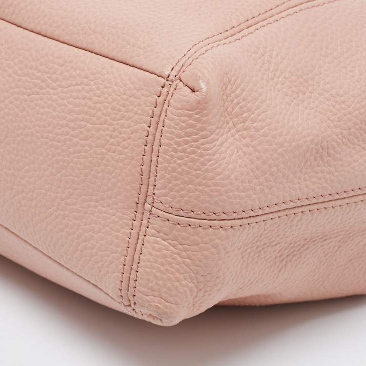 Pre Owned Coach Pink Pebbled Leather Lexy Tote