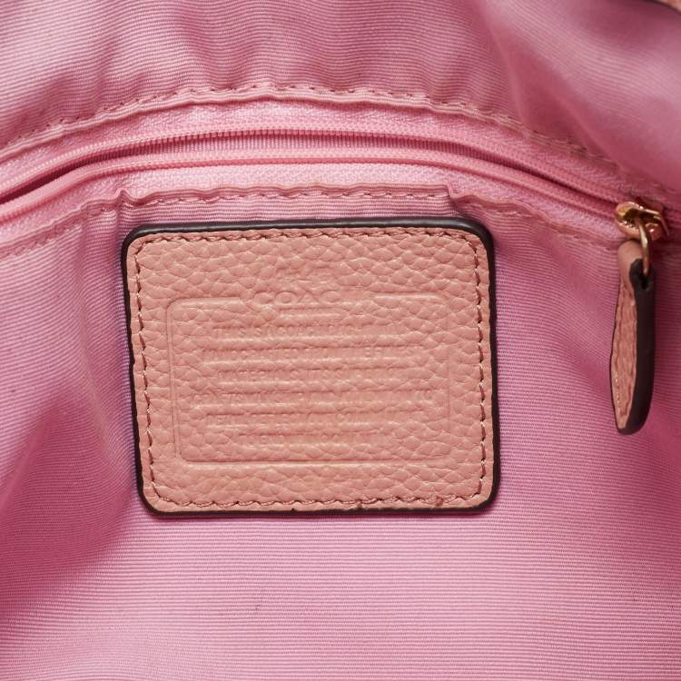 Pre Owned Coach Pink Pebbled Leather Lexy Tote