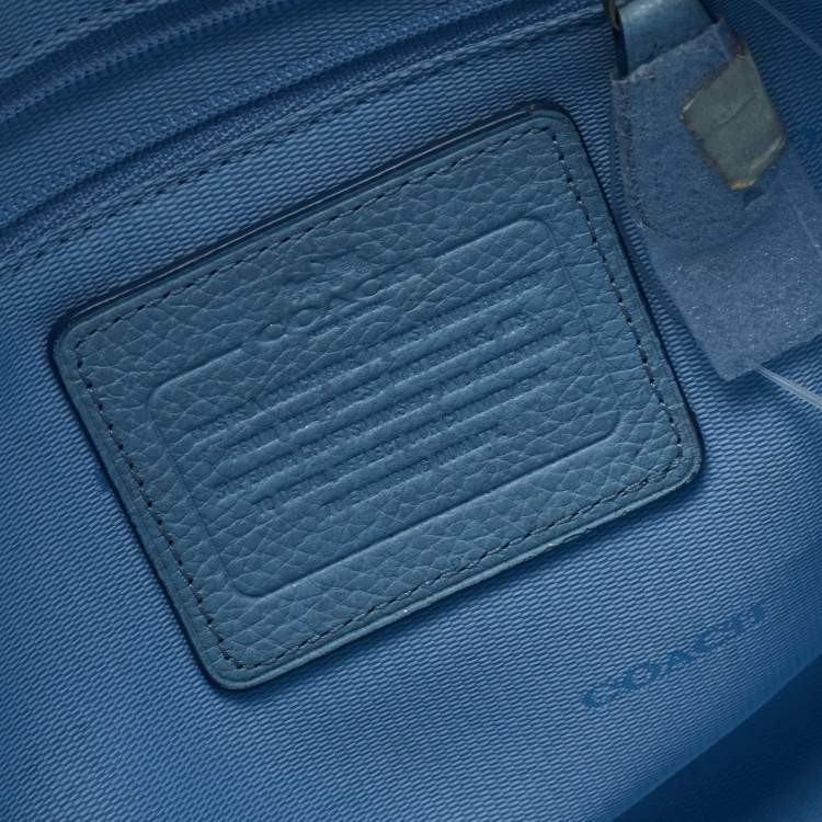 Pre Owned Coach Light Blue Grained Leather Large Scout Hobo