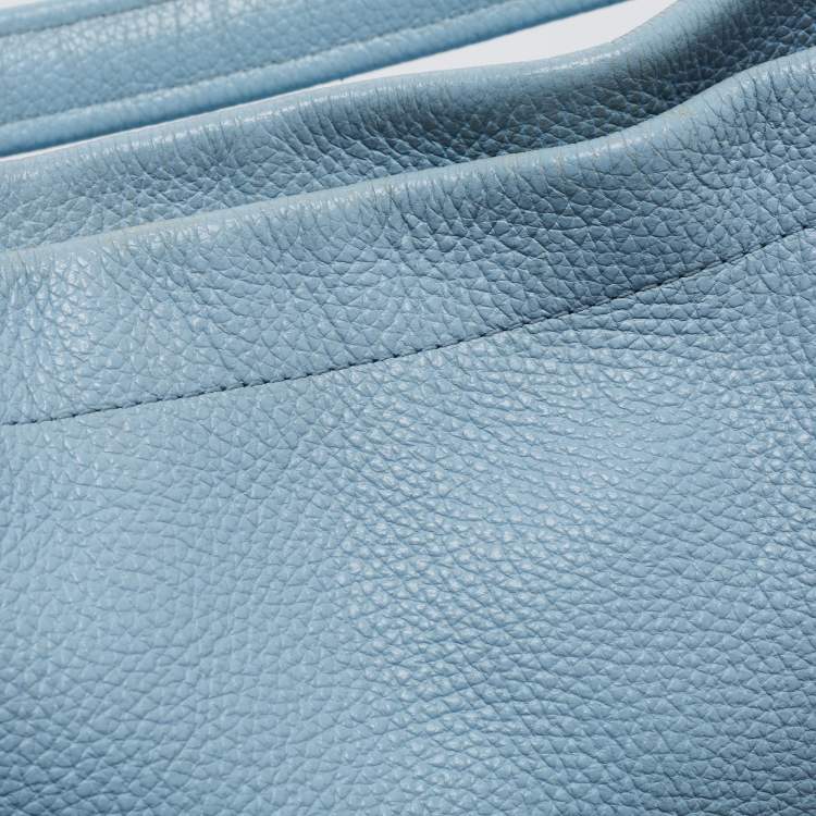 Pre Owned Coach Light Blue Grained Leather Large Scout Hobo