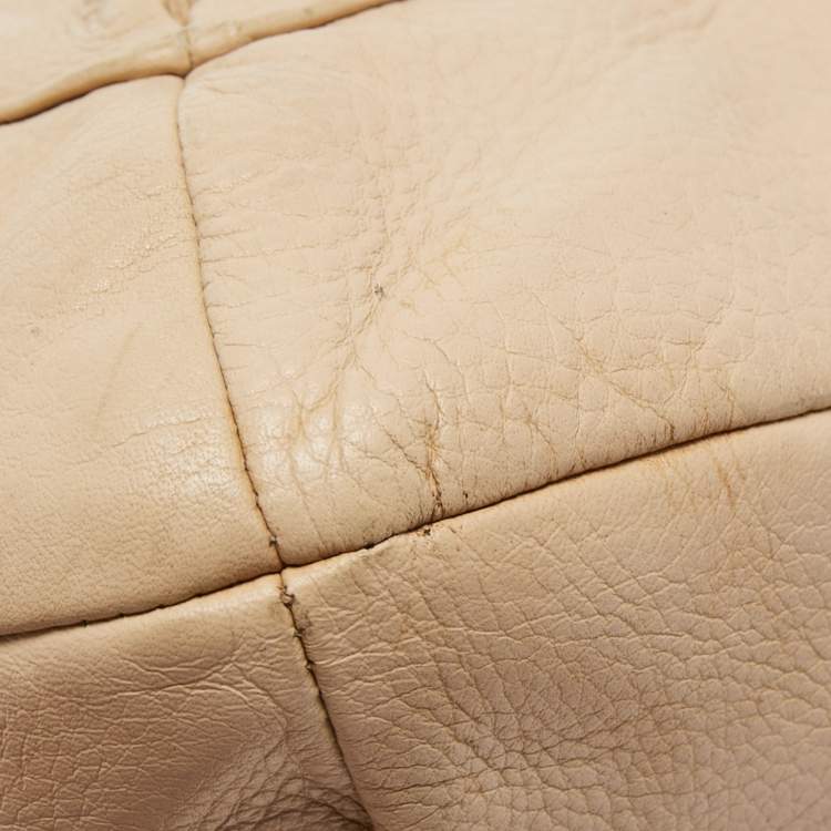Pre Owned Coach Light Beige/White Leather Penelope Hobo