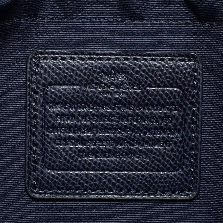 Pre Owned Coach Navy Blue Studded Leather Margot Satchel