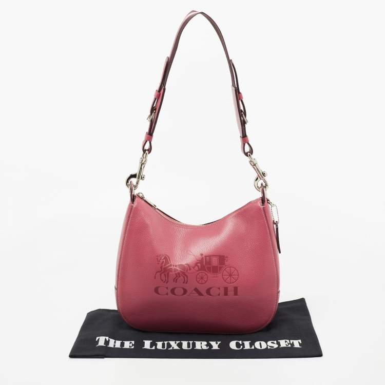 Pre Owned Coach Pink Leather Jes Hobo