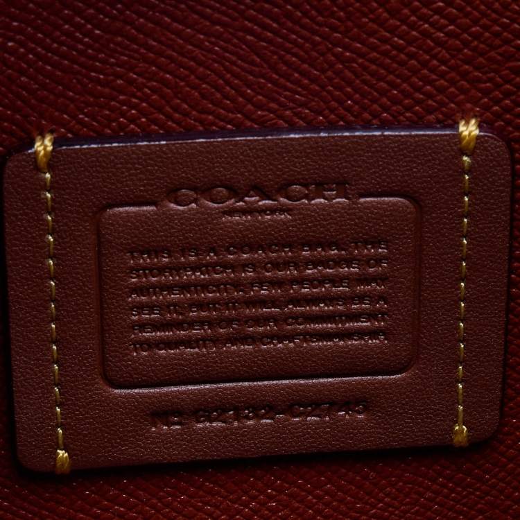 Pre Owned Coach Beige/Brick Red Coated Canvas and Leather Willow Shoulder Bag