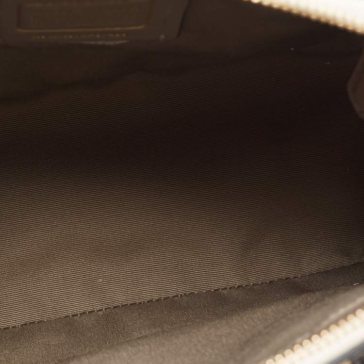 Pre Owned Coach White/Brown Leather Cora Dome Satchel