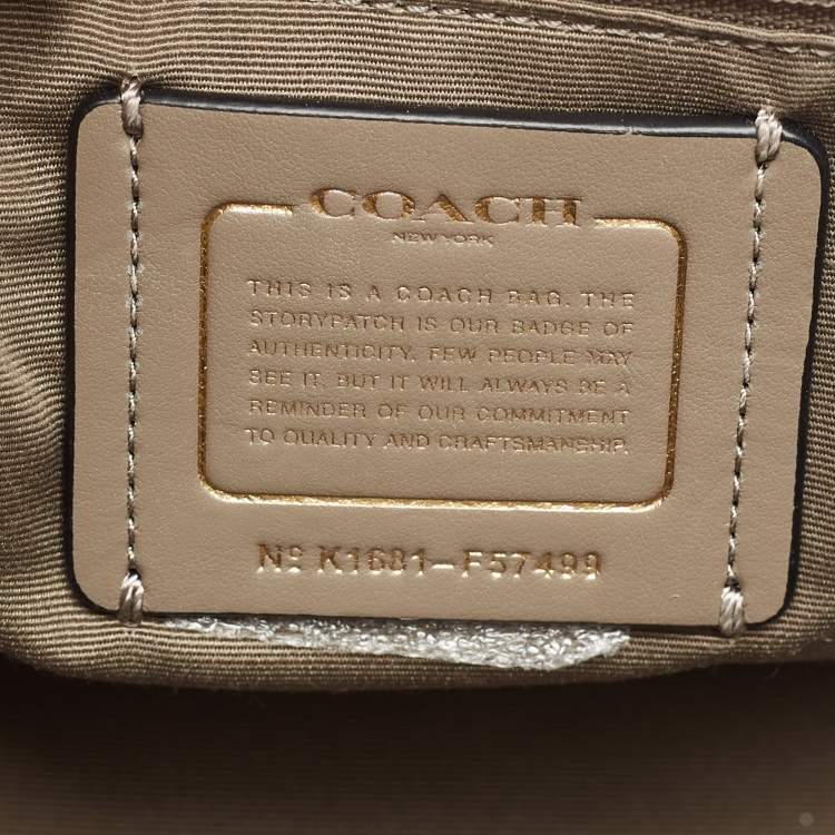Pre Owned Coach White/Brown Leather Cora Dome Satchel