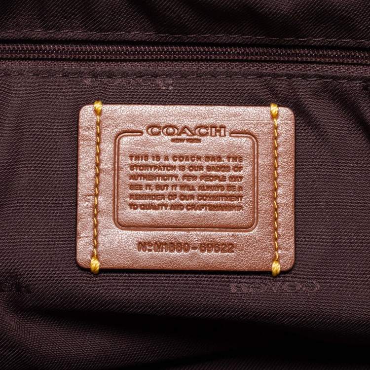 Pre Owned Coach Beige/Cream Snakeskin and Leather Colorblock Satchel 