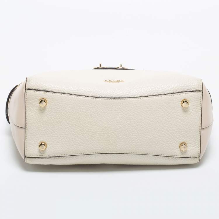 Pre Owned Coach White Leather Swagger Tote