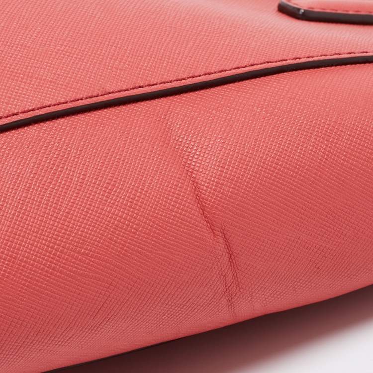 Pre Owned Coach Red Leather Zip Tote