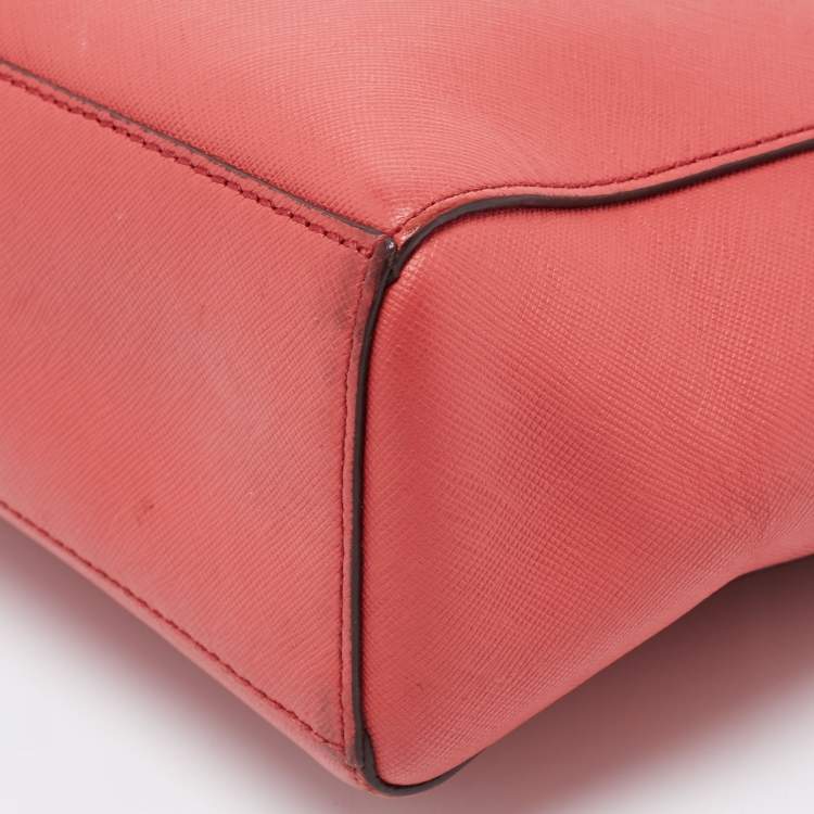 Pre Owned Coach Red Leather Zip Tote
