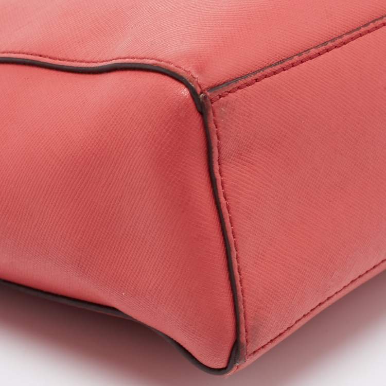 Pre Owned Coach Red Leather Zip Tote