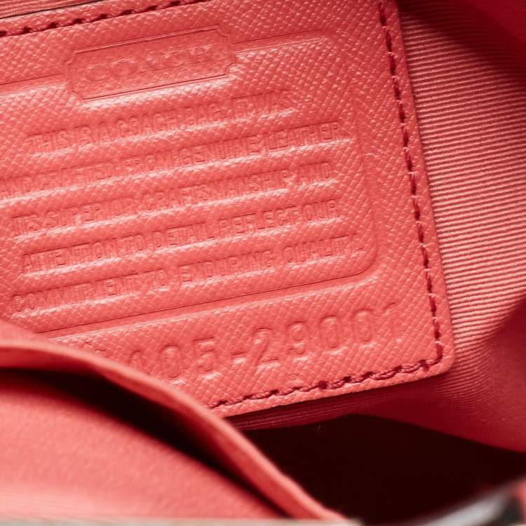 Pre Owned Coach Red Leather Zip Tote