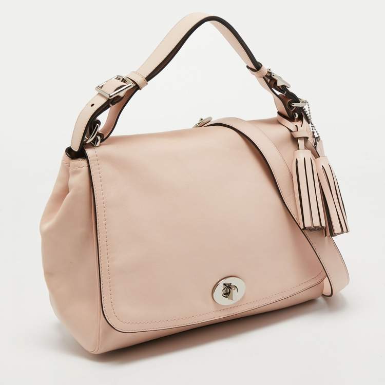 Pre Owned Coach Pink Leather Legacy Romy Top Handle Bag