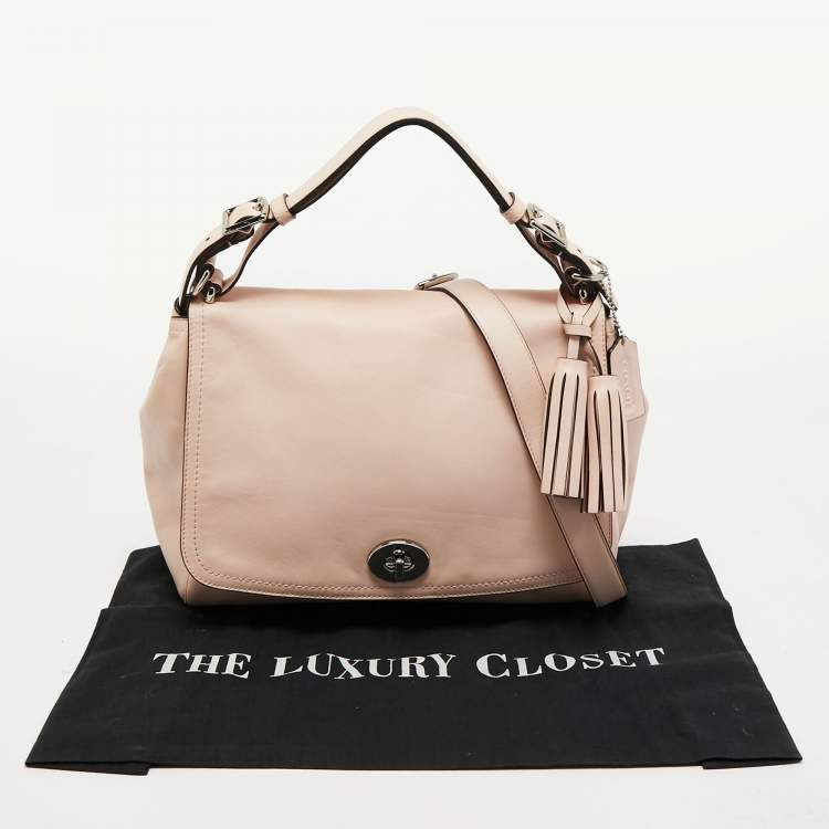 Pre Owned Coach Pink Leather Legacy Romy Top Handle Bag