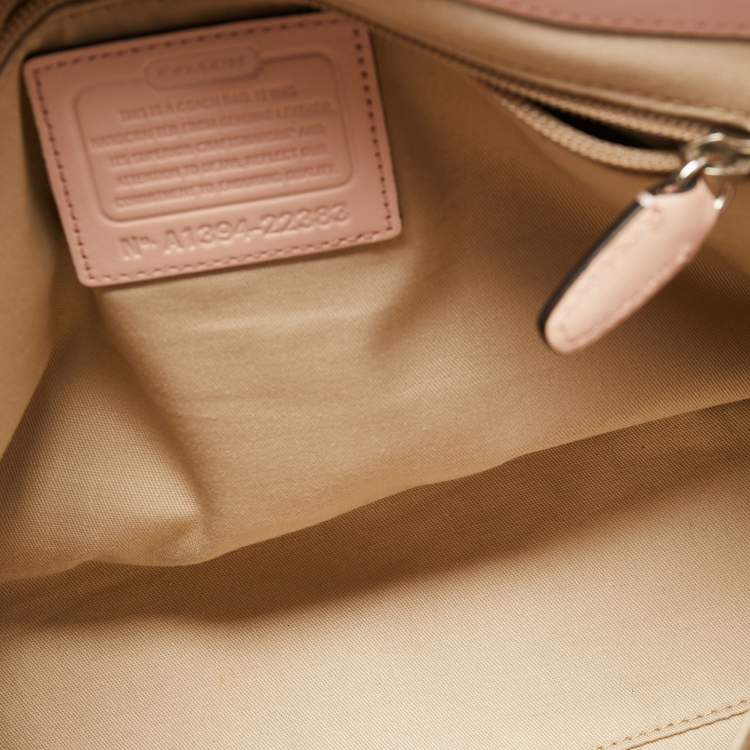 Pre Owned Coach Pink Leather Legacy Romy Top Handle Bag