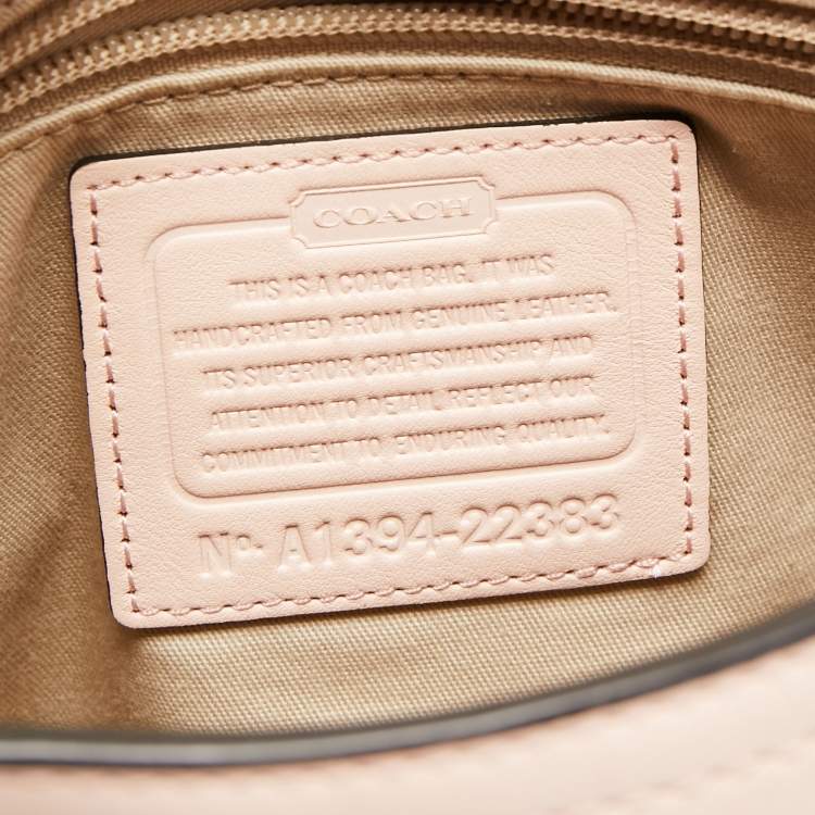 Pre Owned Coach Pink Leather Legacy Romy Top Handle Bag