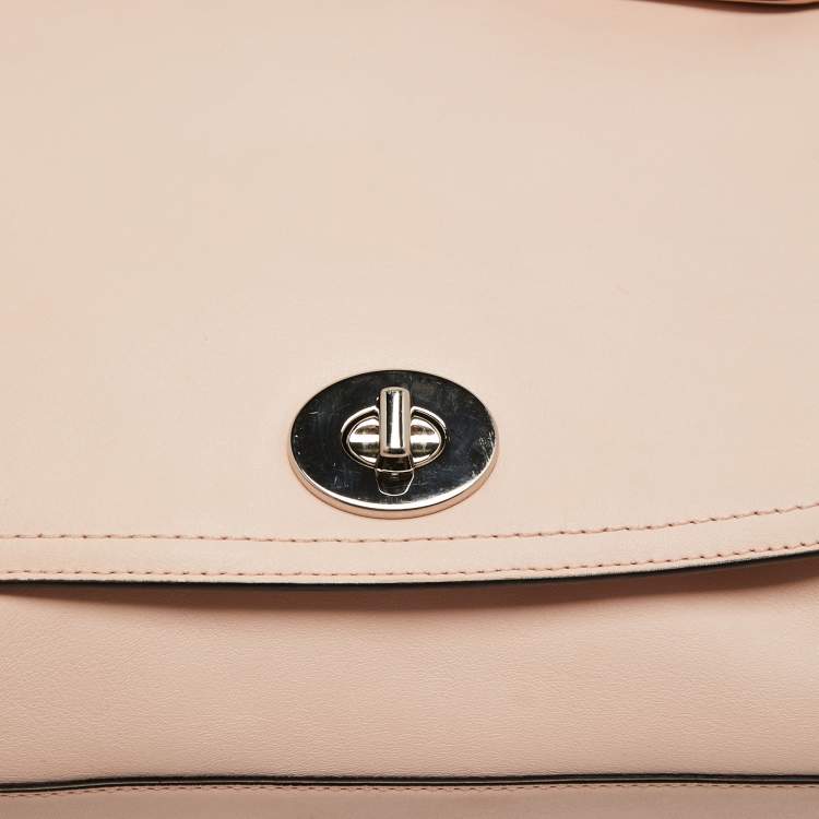 Pre Owned Coach Pink Leather Legacy Romy Top Handle Bag