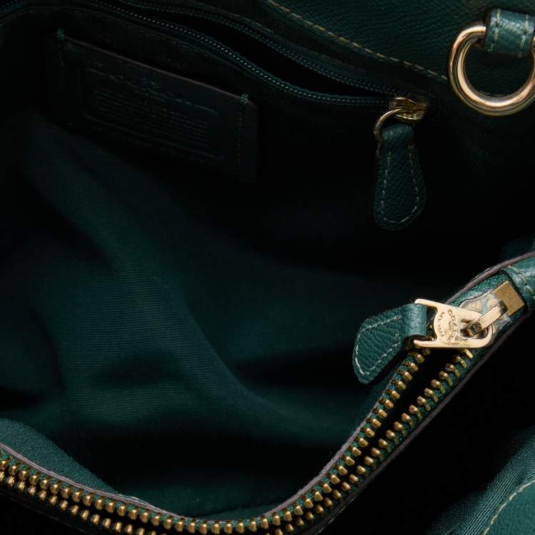 مملوكة مسبقًا Coach Dark Green Leather Surrey Carryall Tote