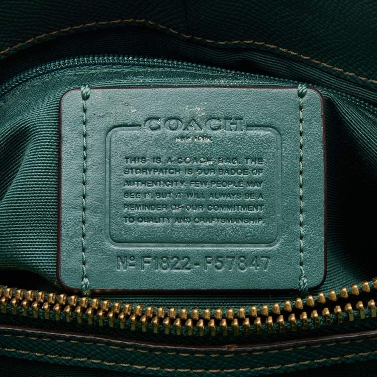 مملوكة مسبقًا Coach Dark Green Leather Surrey Carryall Tote