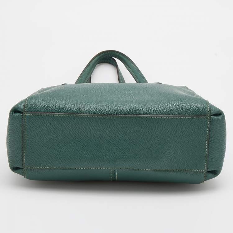 مملوكة مسبقًا Coach Dark Green Leather Surrey Carryall Tote