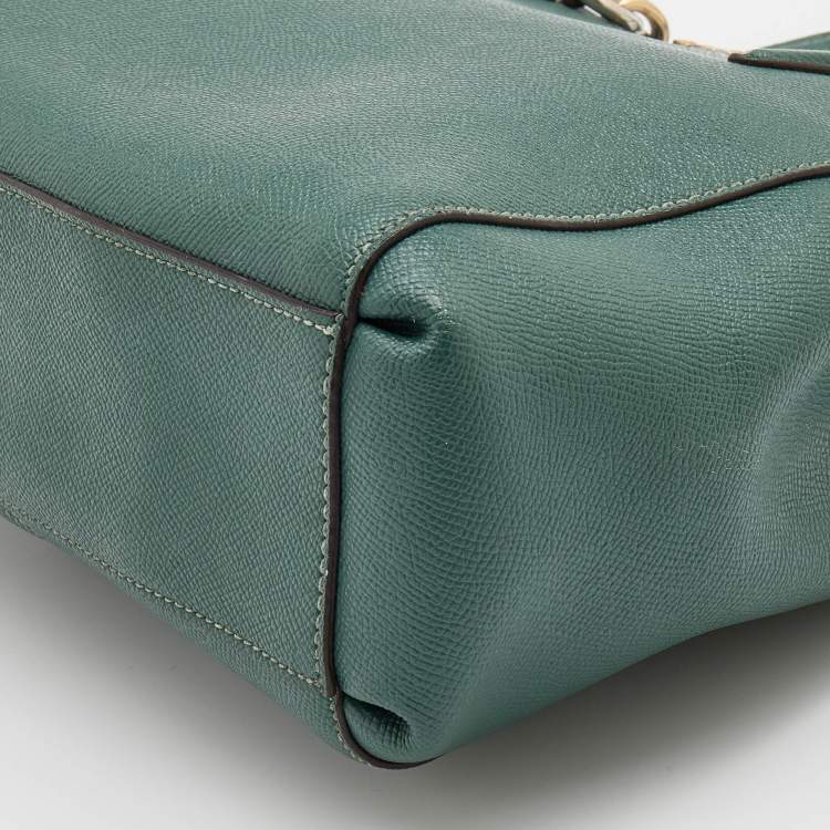 مملوكة مسبقًا Coach Dark Green Leather Surrey Carryall Tote