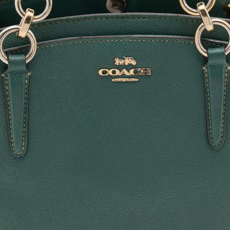 مملوكة مسبقًا Coach Dark Green Leather Surrey Carryall Tote