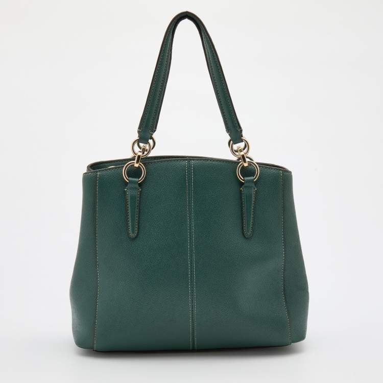 مملوكة مسبقًا Coach Dark Green Leather Surrey Carryall Tote