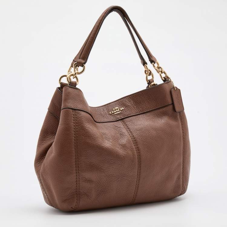 Pre Owned Coach Brown Leather Lexy Tote