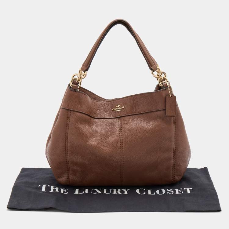 Pre Owned Coach Brown Leather Lexy Tote