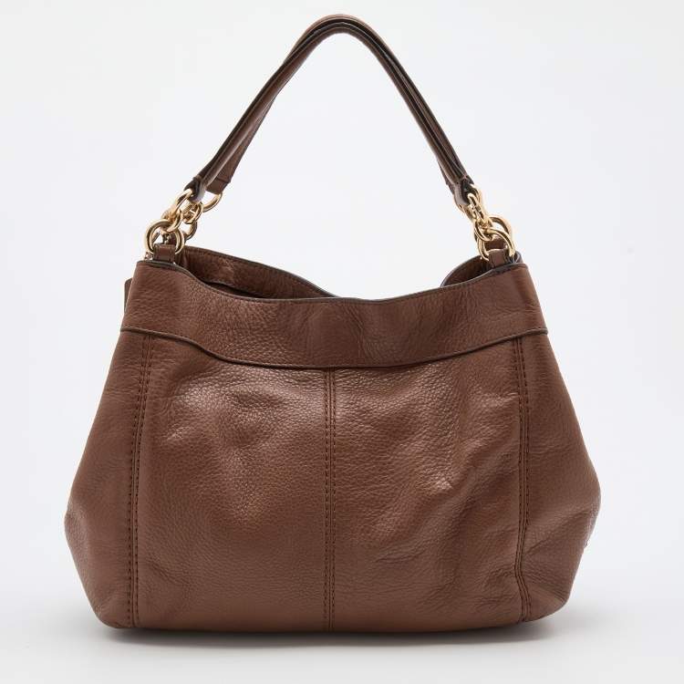 Pre Owned Coach Brown Leather Lexy Tote