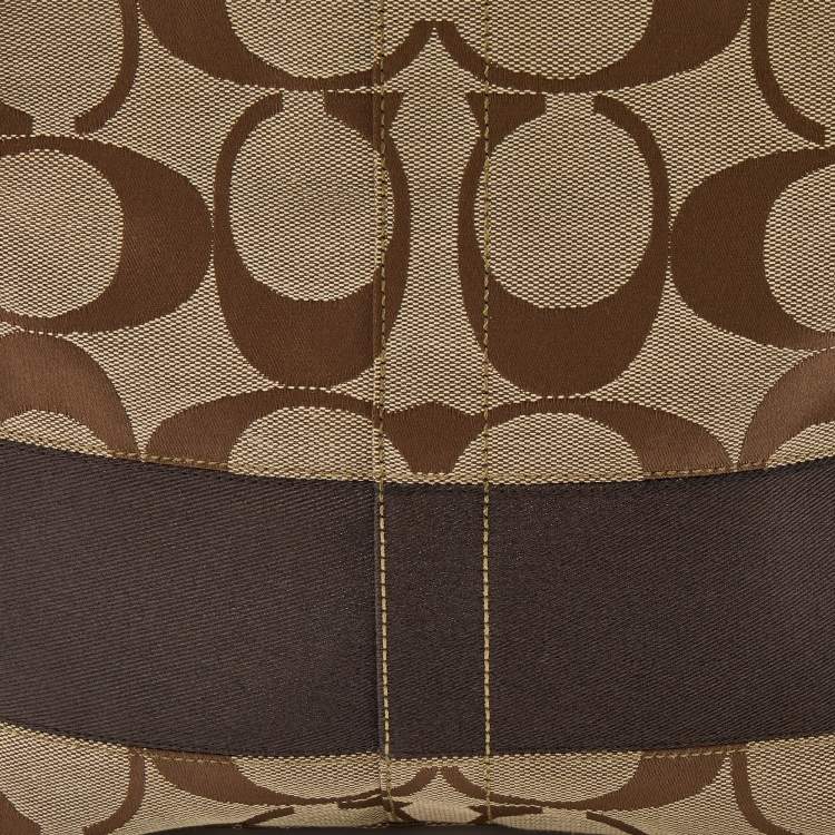 مملوكة مسبقًا Coach Beige/Brown Signature Canvas and Fabric Tote 