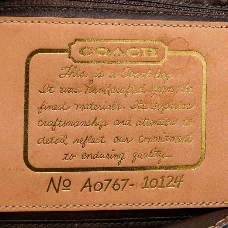 مملوكة مسبقًا Coach Beige/Brown Signature Canvas and Fabric Tote 