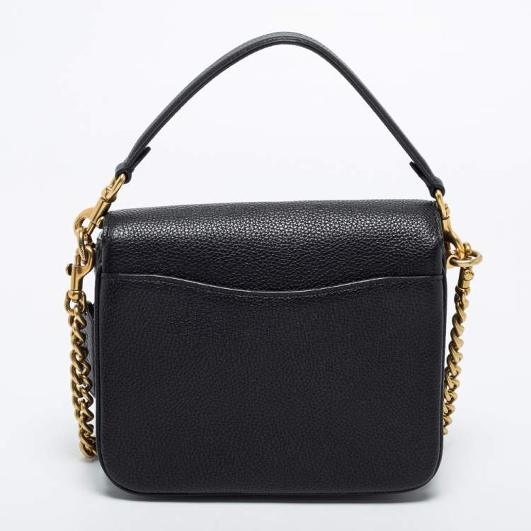Pre Owned Coach Black Grained Leather Cassie Crossbody Bag