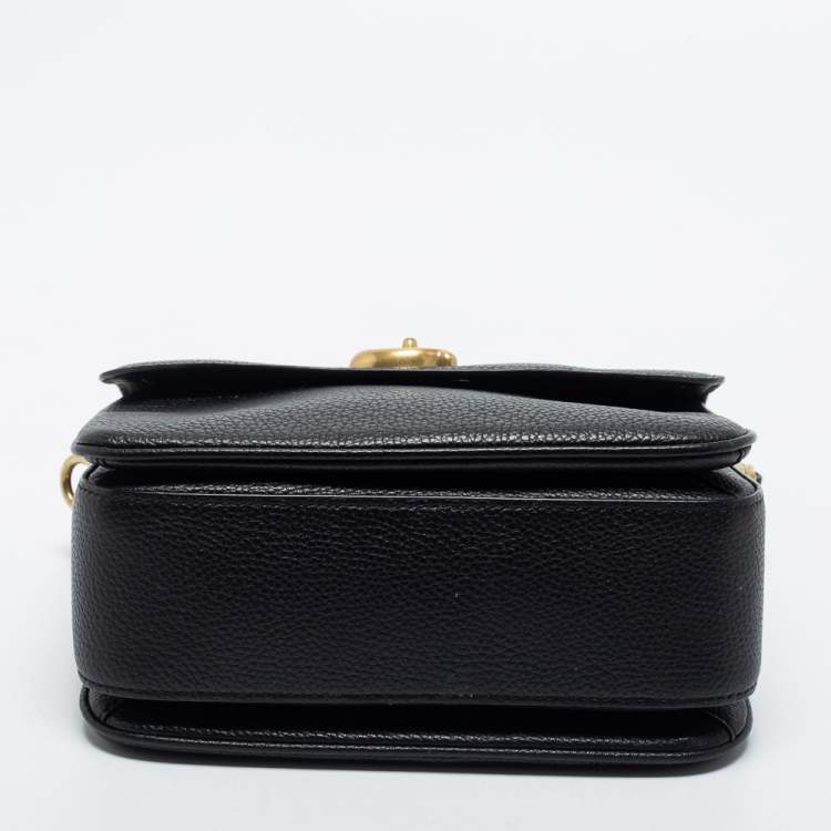 Pre Owned Coach Black Grained Leather Cassie Crossbody Bag