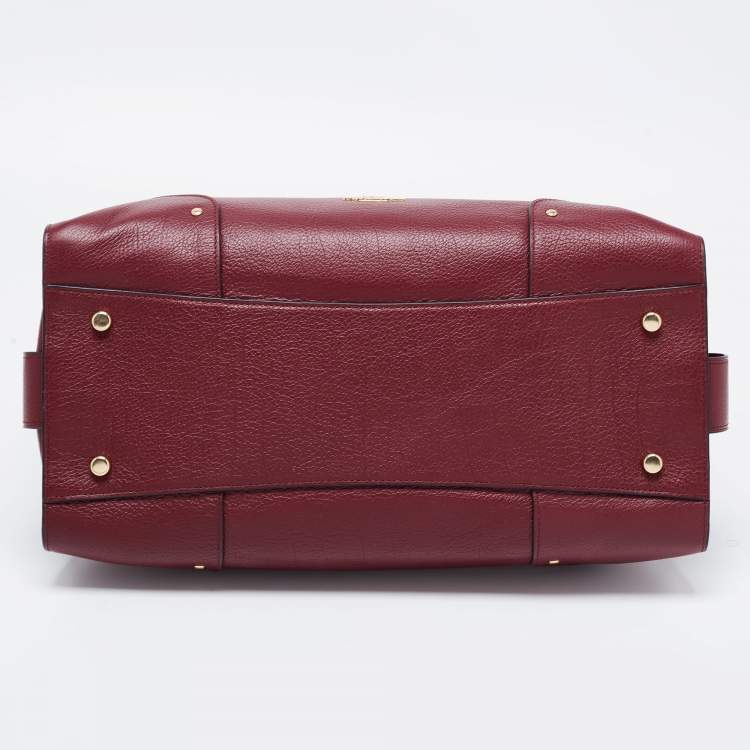 Pre Owned Coach Burgundy Leather Mercer 35 Satchel