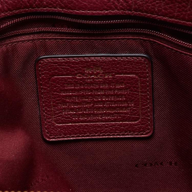 Pre Owned Coach Burgundy Leather Mercer 35 Satchel