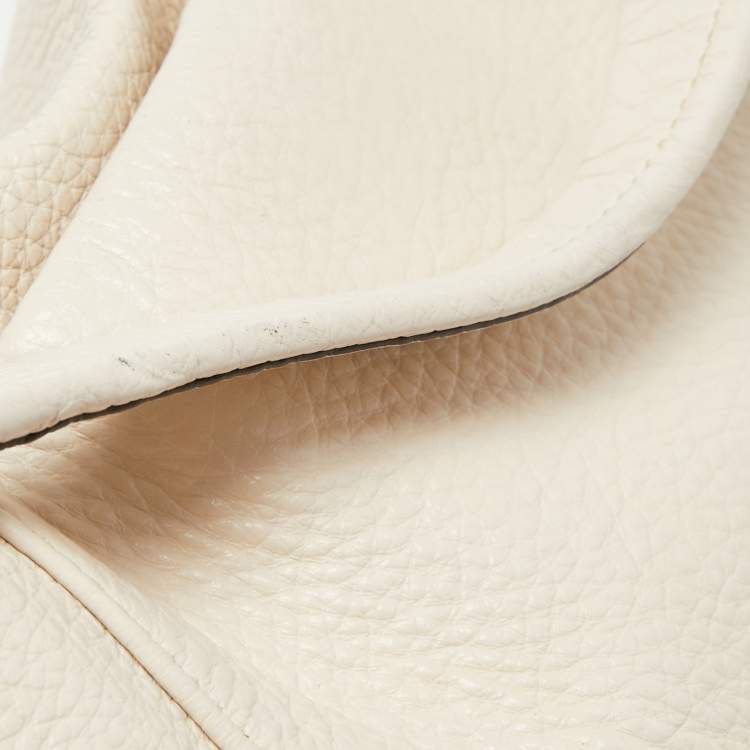 Pre Owned Coach Cream Leather East West Isabelle Hobo