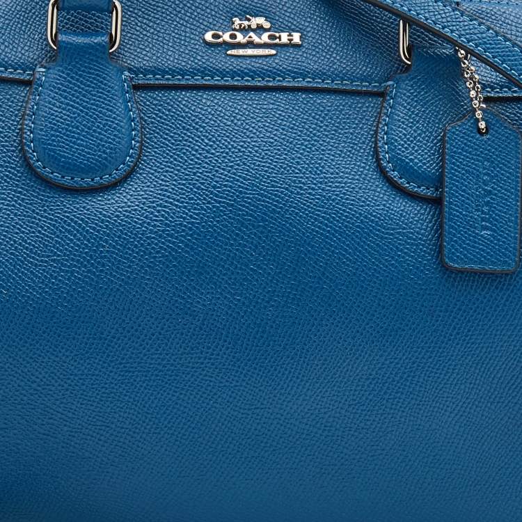 Pre Owned Coach Blue Leather Mini Bennett Satchel